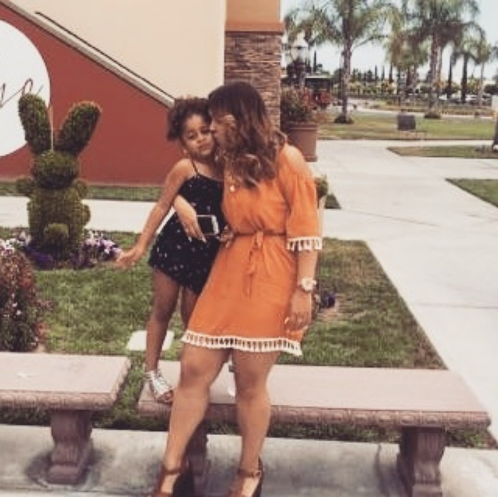 Orange short dress